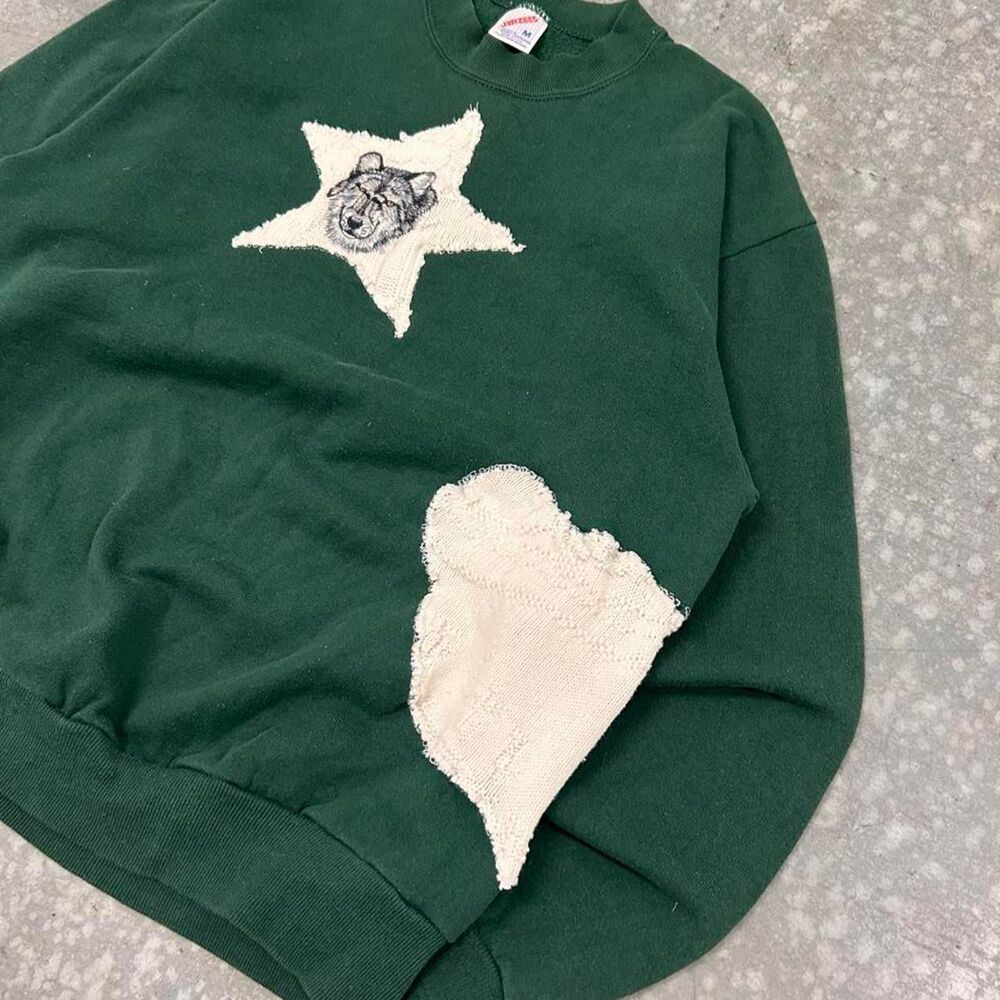 Vintage Men's Green Crewneck